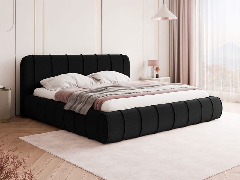 Calrosin Sengeramme 200x200 cm med Opbevaring - Sort - Møbler - Senge - Sengeramme & sengestel