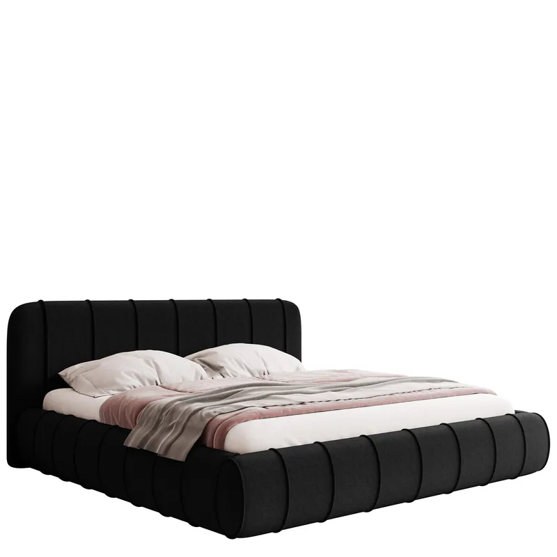 Calrosin Sengeramme 200x200 cm med Opbevaring, Sort