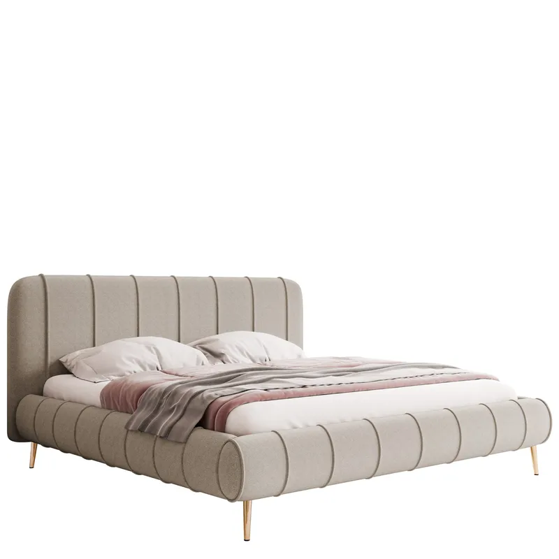 Calrosin Sengeramme med Ben 140x200 cm med Opbevaring, Beige