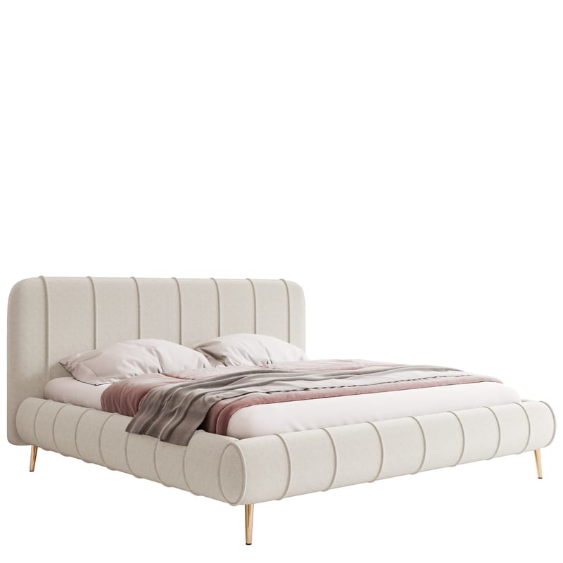 Calrosin Sengeramme med Ben 140x200 cm med Opbevaring, Hvid