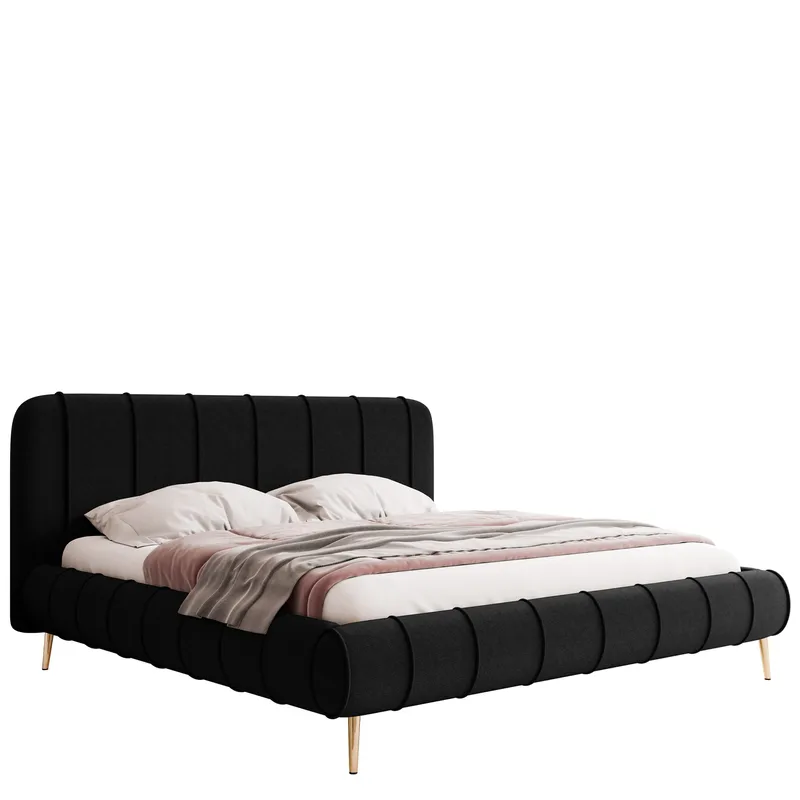 Calrosin Sengeramme med Ben 140x200 cm med Opbevaring, Sort