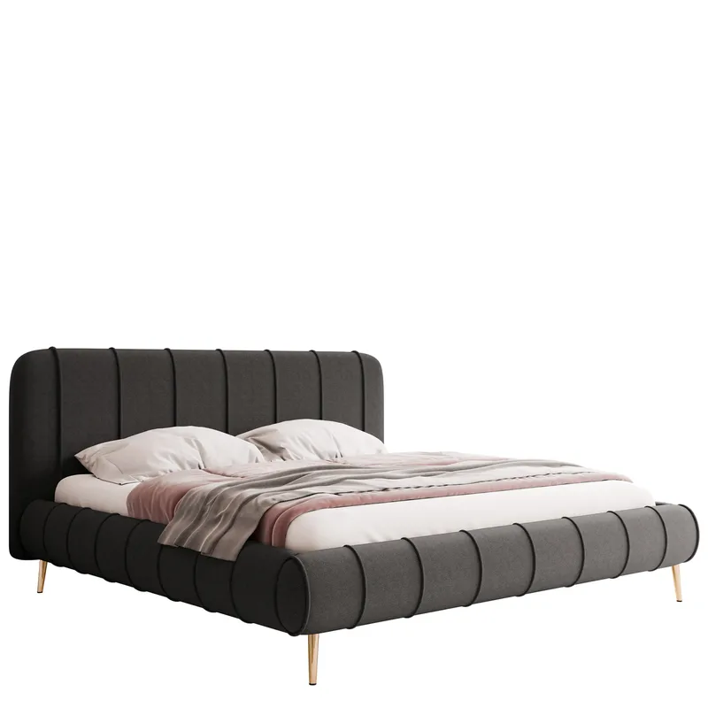 Calrosin Sengeramme med Ben 160x200 cm med Opbevaring, Grå