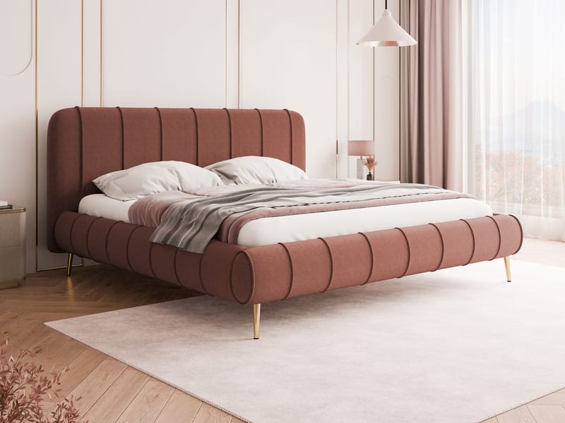 Calrosin Sengeramme med Ben 200x200 cm med Opbevaring - Rosa - Møbler - Senge - Sengeramme & sengestel