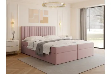 Calrosor Sengepakke Kontinentalseng med Opbevaring 140x200 cm - Rosa - Møbler - Senge - Komplet sengepakke