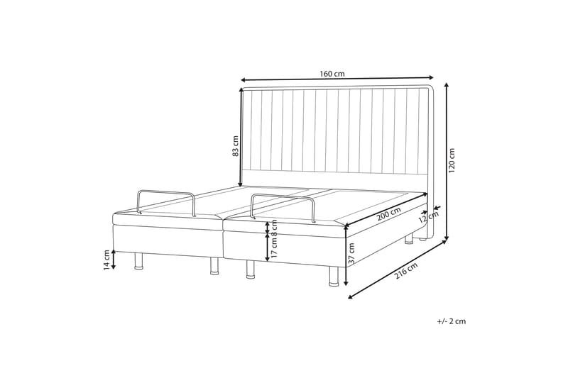 Carleigh Sengeramme 160x200 cm - Beige - Møbler - Senge - Komplet sengepakke
