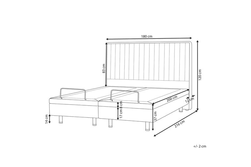 Carleigh Sengeramme 180x200 cm - Beige - Møbler - Senge - Sengeramme & sengestel