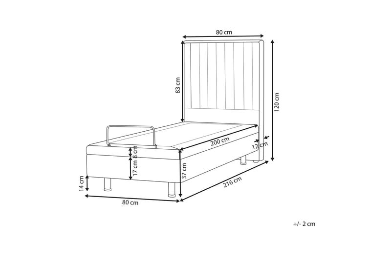 Carleigh Sengeramme 80x200 cm - Beige - Møbler - Senge - Dobbeltsenge