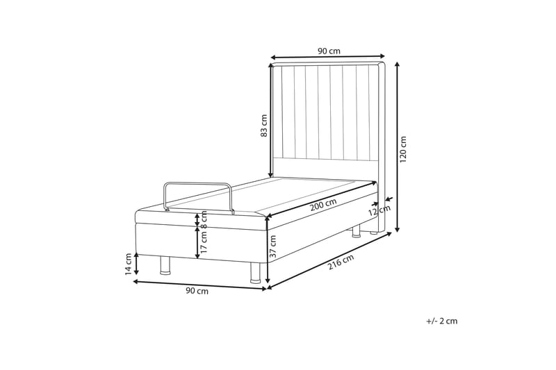 Carleigh Sengeramme 90x200 cm - Beige - Møbler - Senge - Sengeramme & sengestel
