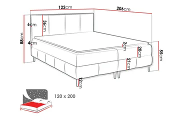 Celestine Opbevaringsseng 120x200 cm - Sort - Møbler - Senge - Seng med opbevaring