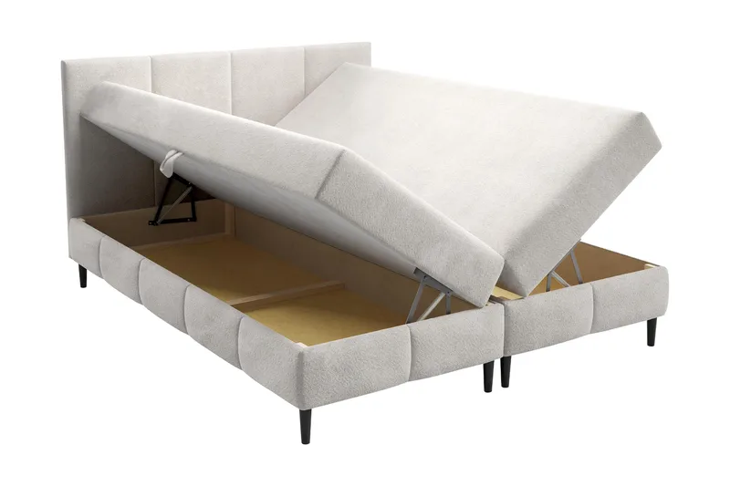 Celestine Opbevaringsseng 140x200 cm - Beige/Grå - Møbler - Senge - Komplet sengepakke