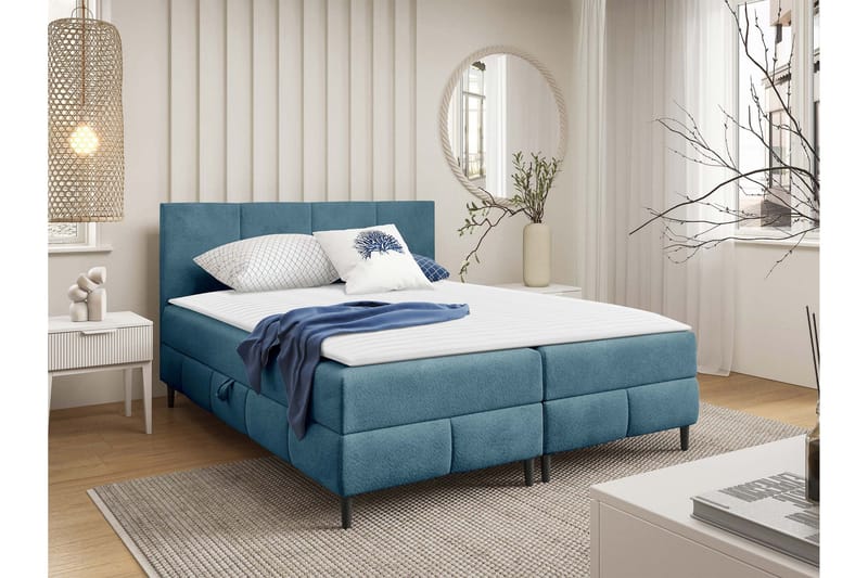 Celestine Opbevaringsseng 200x200 cm - Beige - Møbler - Senge - Komplet sengepakke