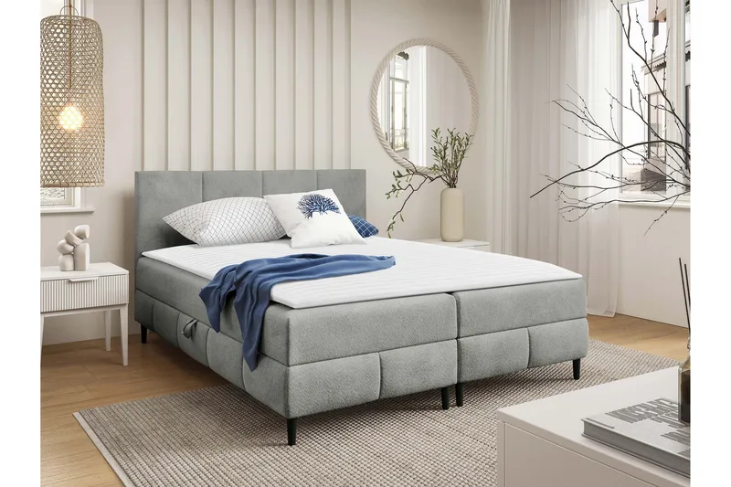 Celestine Opbevaringsseng 200x200 cm, Grå
