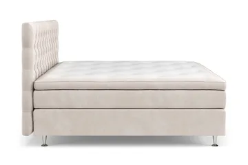 Celine Komplet Sengesæt 180x200 cm Kontinentalseng med Sengegavl - Beige / Fløjl - Møbler - Senge - Kontinentalsenge