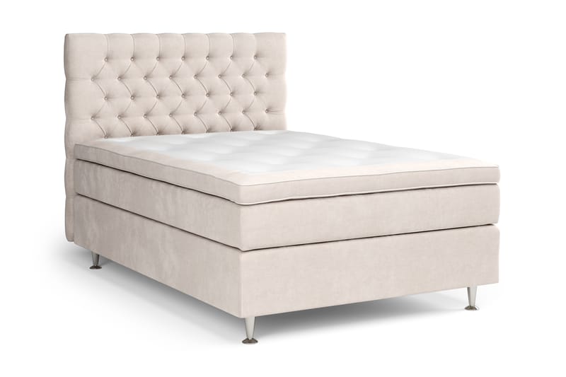 Celine Sengepakke 140x200cm + Madrasbeskytter - Beige / velour - Møbler - Senge - Komplet sengepakke