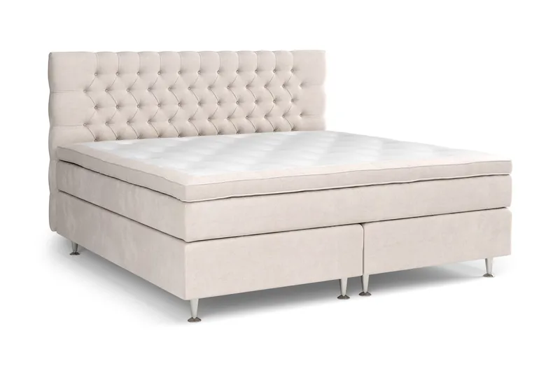 Celine Sengepakke 210x210cm - Beige / velour - Møbler - Senge - Komplet sengepakke