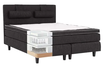 Charleston Komplet Sengepakke 180x200 - Sort - Møbler - Senge - Komplet sengepakke