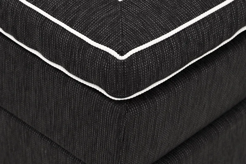 Charleston kontinentalseng 180x200 fast polyetherskum - Sort - Møbler - Senge - Kontinentalsenge
