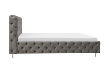 Chesterfield Komplet Sengesæt Sengeramme med Madras 180x200 cm - Grå - Møbler - Senge - Komplet sengepakke