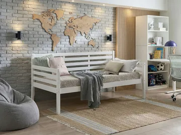 Daybed Theza Hvid - Hvid - Møbler - Senge - Gæsteseng & ekstraseng - Udtrækkelig seng