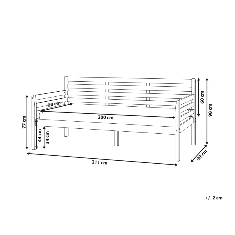 Daybed Theza Natur - Naturlig - Møbler - Senge - Gæsteseng & ekstraseng - Udtrækkelig seng