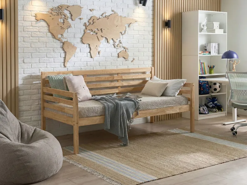 Daybed Theza Natur - Naturlig - Møbler - Senge - Gæsteseng & ekstraseng - Udtrækkelig seng