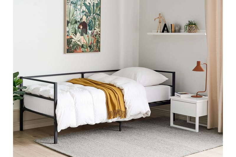 Dayven Sengeramme 90x200 cm - Sort - Møbler - Senge - Sengeramme & sengestel