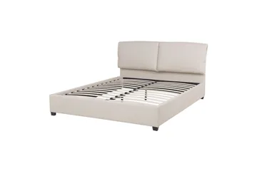 Deagan Sengeramme 140x200 cm - Beige/Mørkt træ - Møbler - Senge - Sengeramme & sengestel