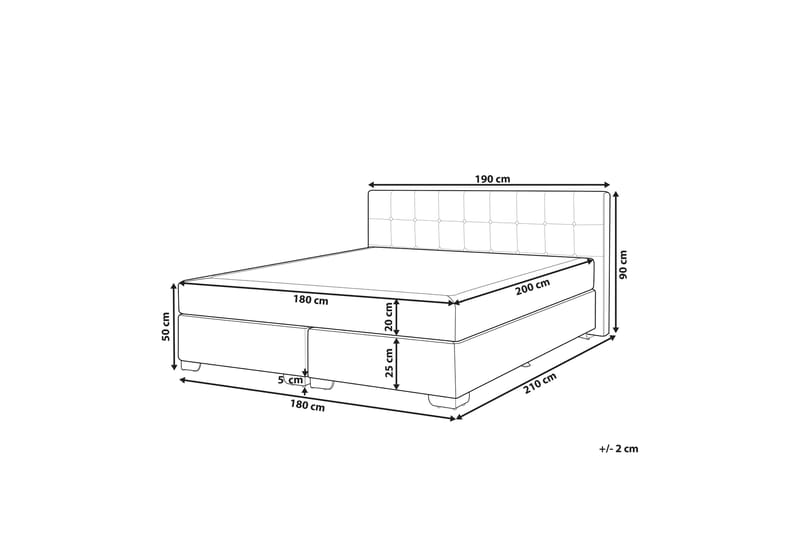 Denae Kontinentalseng 180x200 cm - Beige/Sølv - Møbler - Senge - Kontinentalsenge