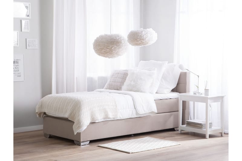 Denae Kontinentalseng 90x200 cm - Beige/Sølv - Møbler - Senge - Enkeltsenge