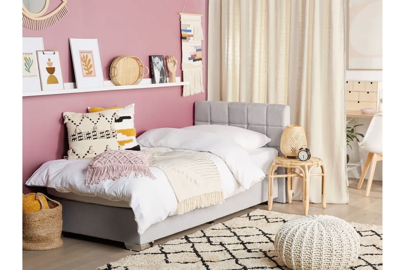 Denae Kontinentalseng 90x200 cm - Grå/Sølv - Møbler - Senge - Enkeltsenge