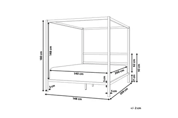 Denaya Himmelsseng 140x200 cm - Sort - Møbler - Senge - Himmelseng
