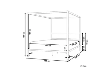Denaya Himmelsseng 160x200 cm - Sort - Møbler - Senge - Himmelseng