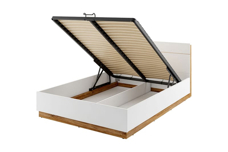 Dentro seng 218x187x88 cm - Beige / Hvid - Møbler - Senge - Sengeramme & sengestel