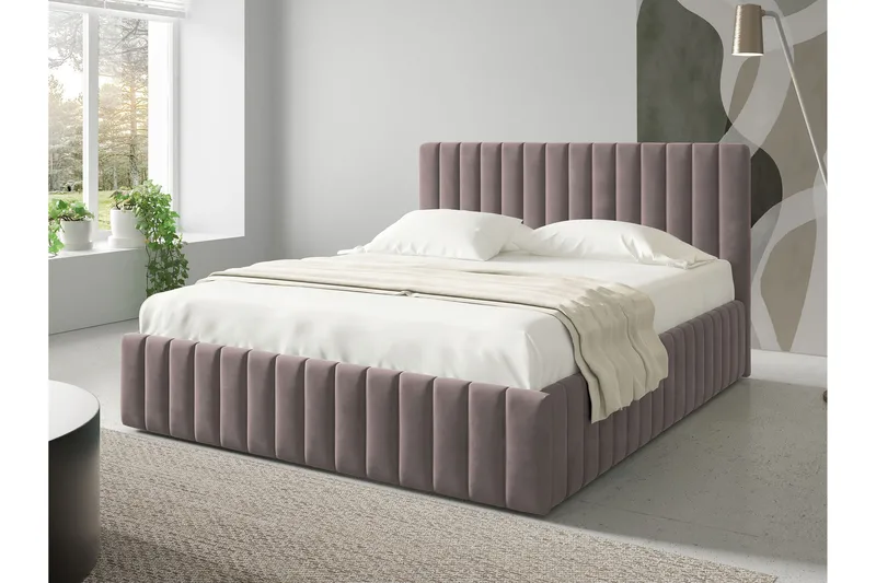 Desio Opbevaringsseng 140x200 cm, Lyserød