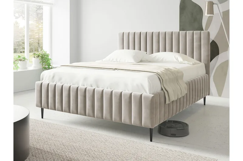 Desio Opbevaringsseng 160x200 cm - Beige - Møbler - Senge - Sengeramme & sengestel