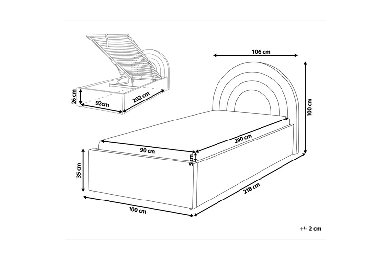 Diantha Sengeramme 90x200 cm - Rosa - Møbler - Senge - Sengeramme & sengestel