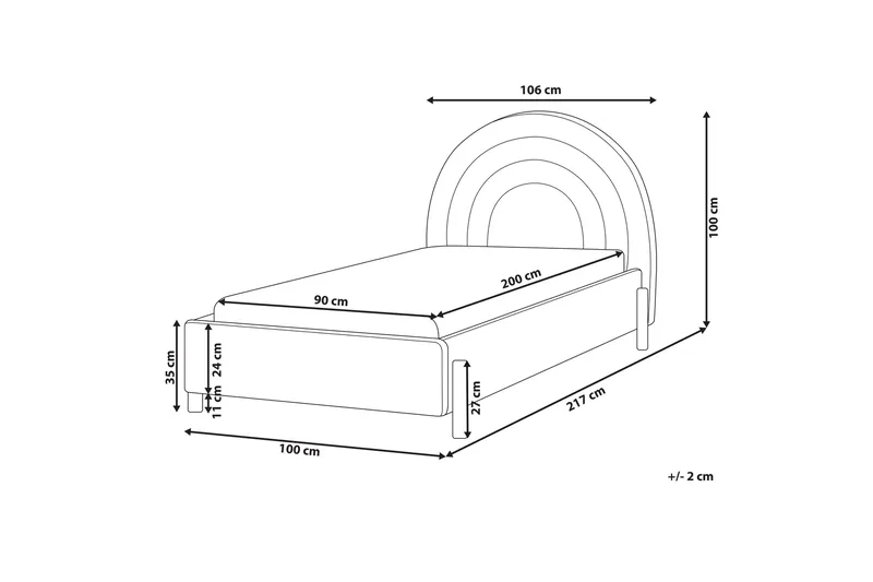 Diantha Sengeramme 90x200 cm - Rosa/Lyst træ - Møbler - Senge - Sengeramme & sengestel