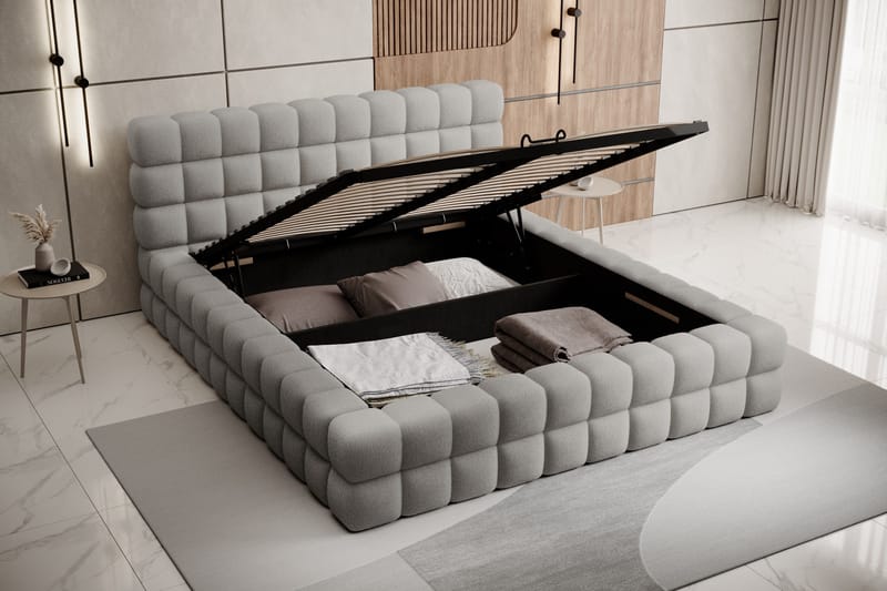 Dizzle Sengeramme 140x200 cm - Grå - Møbler - Senge - Sengeramme & sengestel