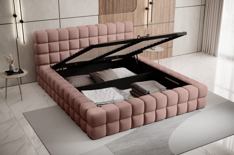 Dizzle Sengeramme 160x200 cm - Rosa - Møbler - Senge - Sengeramme & sengestel