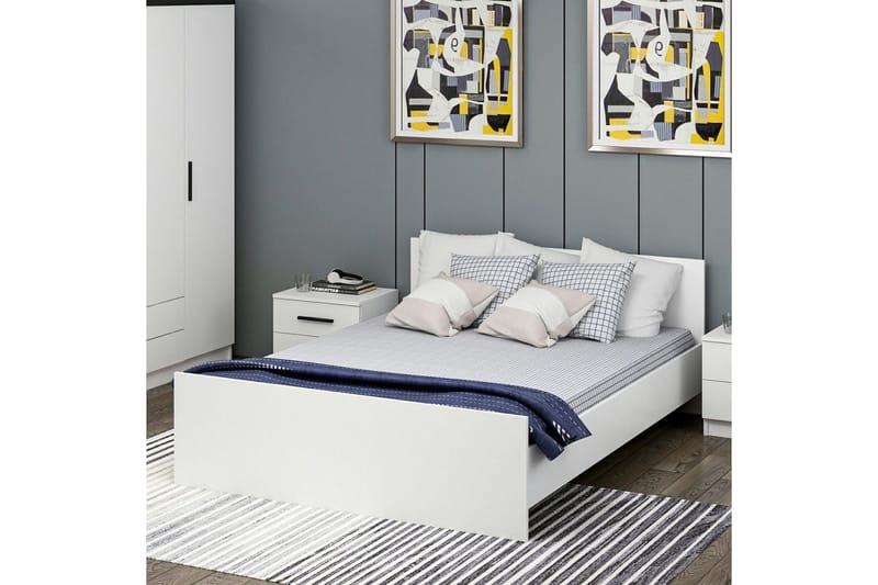 Dobbelt Sengeramme Fruitland Sengramme Hvid - 165 x 72 x 204 cm - Møbler - Senge - Sengeramme & sengestel