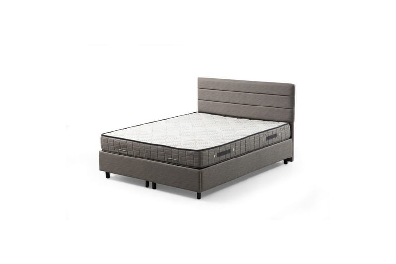 Dobbeltmadras, Base & Sengegærde Sonyi Sæt Lysegrå, 160 x 114 x 200 cm