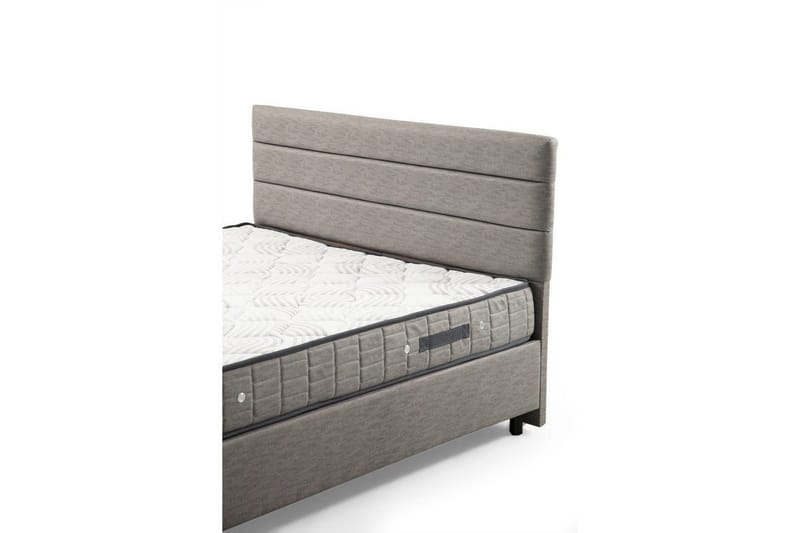 Dobbeltmadras, Base & Sengegærde Sonyi Sæt Lysegrå - 160 x 114 x 200 cm - Møbler - Senge - Sengeramme & sengestel