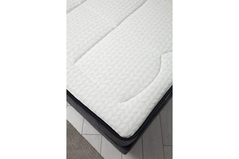 Dobbeltmadras, Base & Sengegærde Subato-sæt Antracit - 150 x 125 x 200 cm - Møbler - Senge - Komplet sengepakke