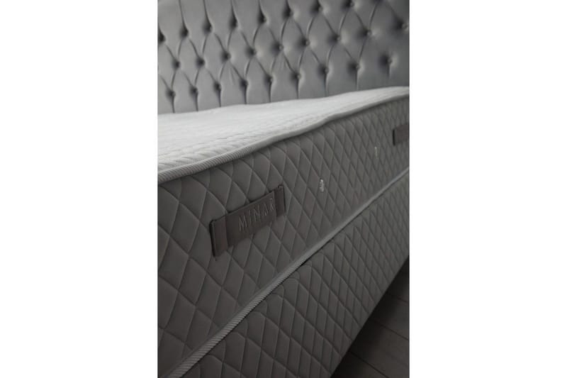 Dobbeltmadras, Base & Sengegærde Subato-sæt Grå - 160 x 125 x 200 cm - Møbler - Senge - Komplet sengepakke
