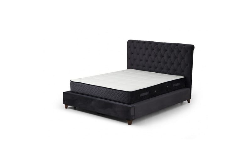 Dobbeltmadras, Base & Sengegærde Subra Sæt (160 x 200 cm) Antracit, Antracit