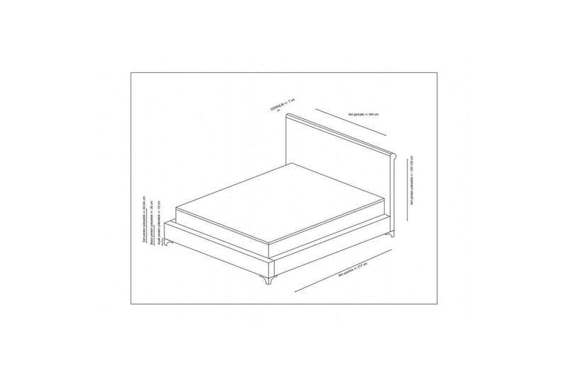 Dobbeltmadras, Base & Sengegærde Subra Sæt (160 x 200 cm) Antracit - Antracit - Møbler - Senge - Komplet sengepakke