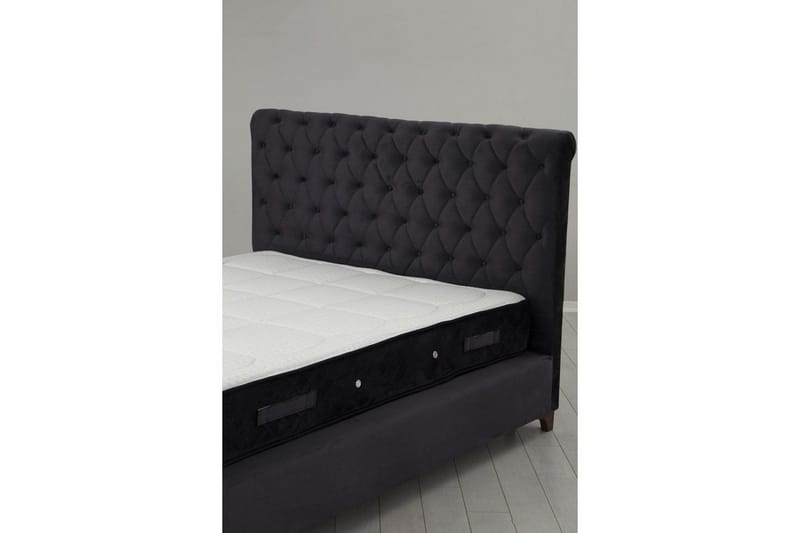 Dobbeltmadras, Base & Sengegærde Subra Sæt (160 x 200 cm) Antracit - Antracit - Møbler - Senge - Komplet sengepakke