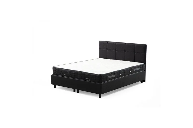 Dobbeltmadras, Base & Sengegærde Sudalmuni Sæt Antracit, 140 x 114 x 200 cm