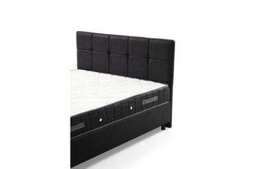 Dobbeltmadras, Base & Sengegærde Sudalmuni Sæt Antracit - 150 x 114 x 200 cm - Møbler - Senge - Komplet sengepakke