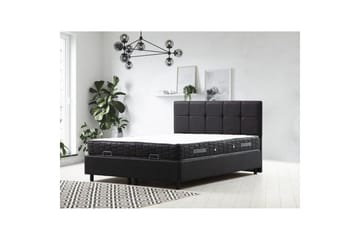 Dobbeltmadras, Base & Sengegærde Sudalmuni Sæt Antracit - 160 x 114 x 200 cm - Møbler - Senge - Komplet sengepakke